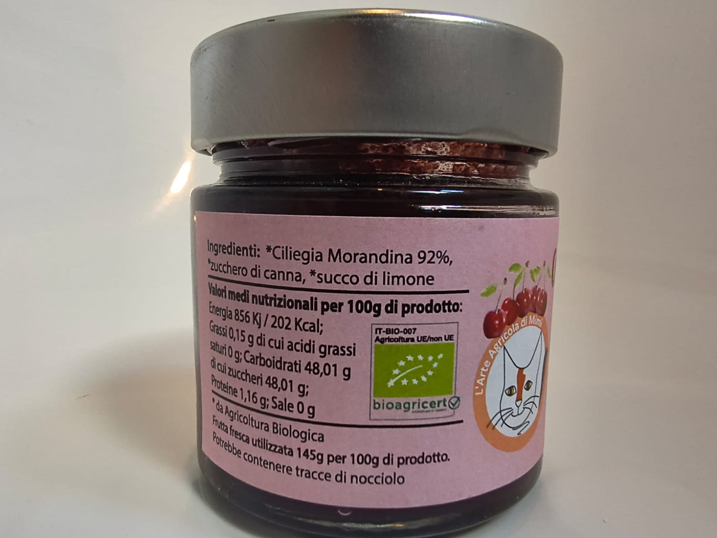 Confettura Extra Ciliegia Morandina 92% frutta, Biologica