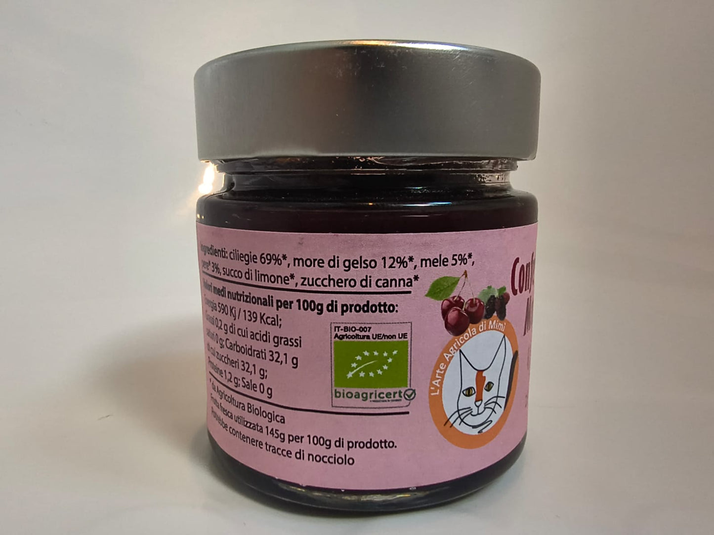 Confettura Extra di More di Gelso e Ciliegie 90% frutta Biologica